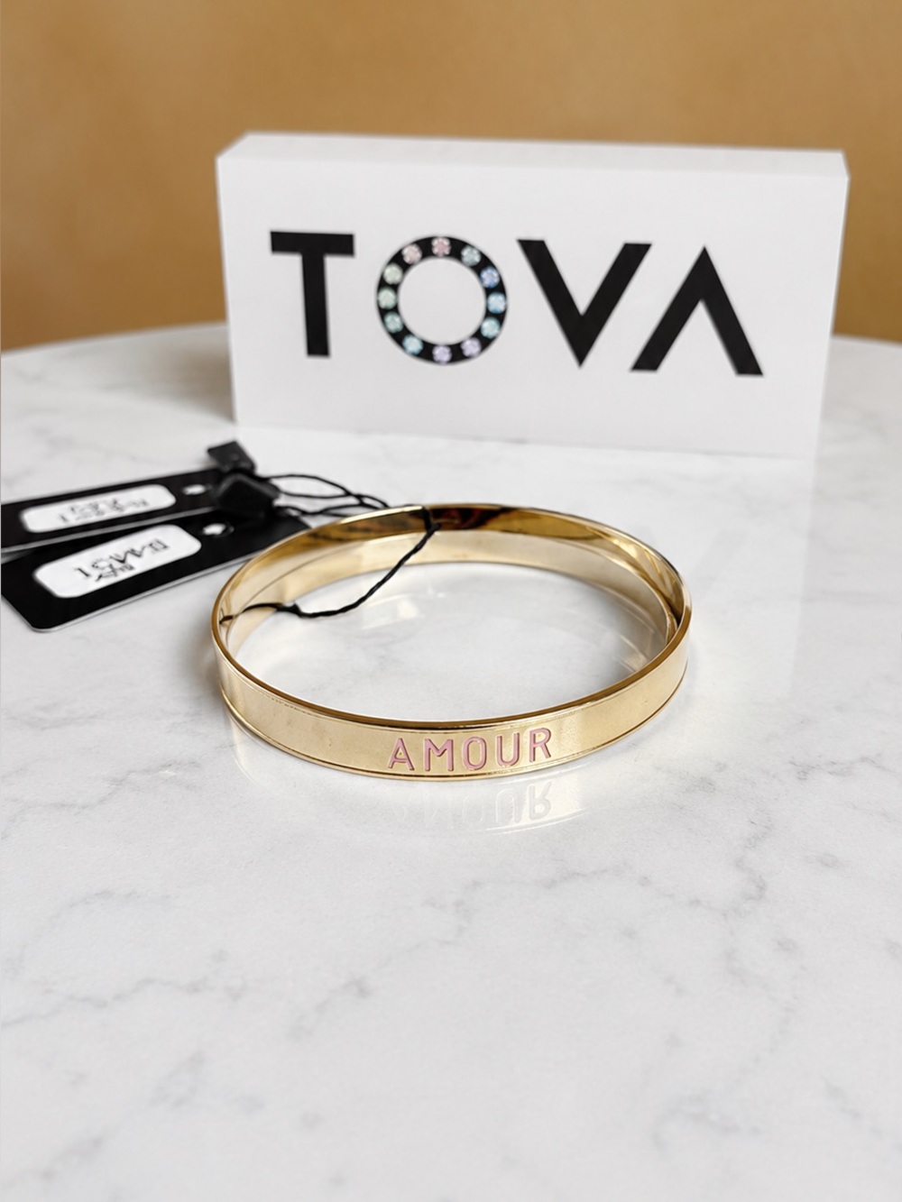 TOVA Gold 'AMOUR' Bangle Bracelet